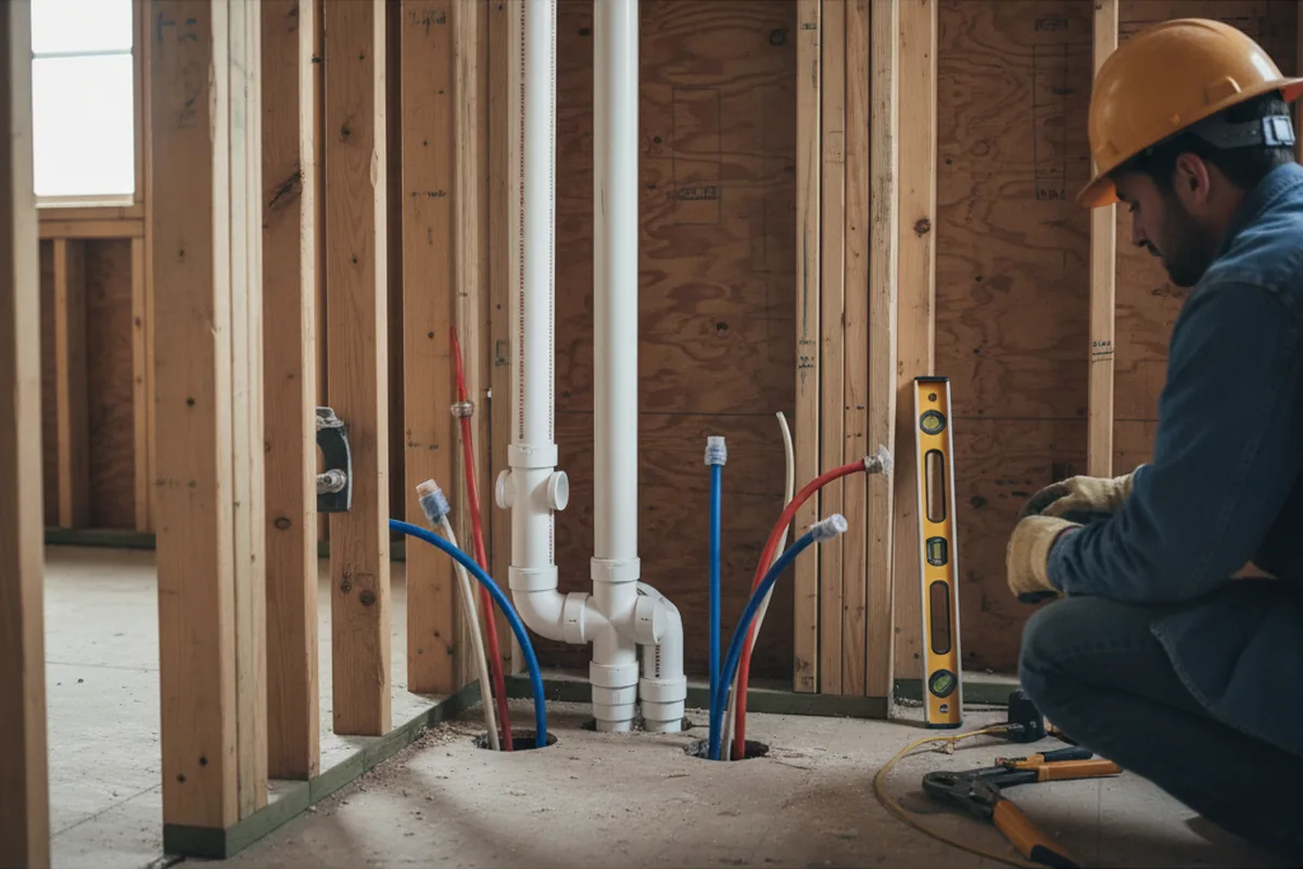 Drain and supply rough-in during Garbage Disposal Repair in Choctaw