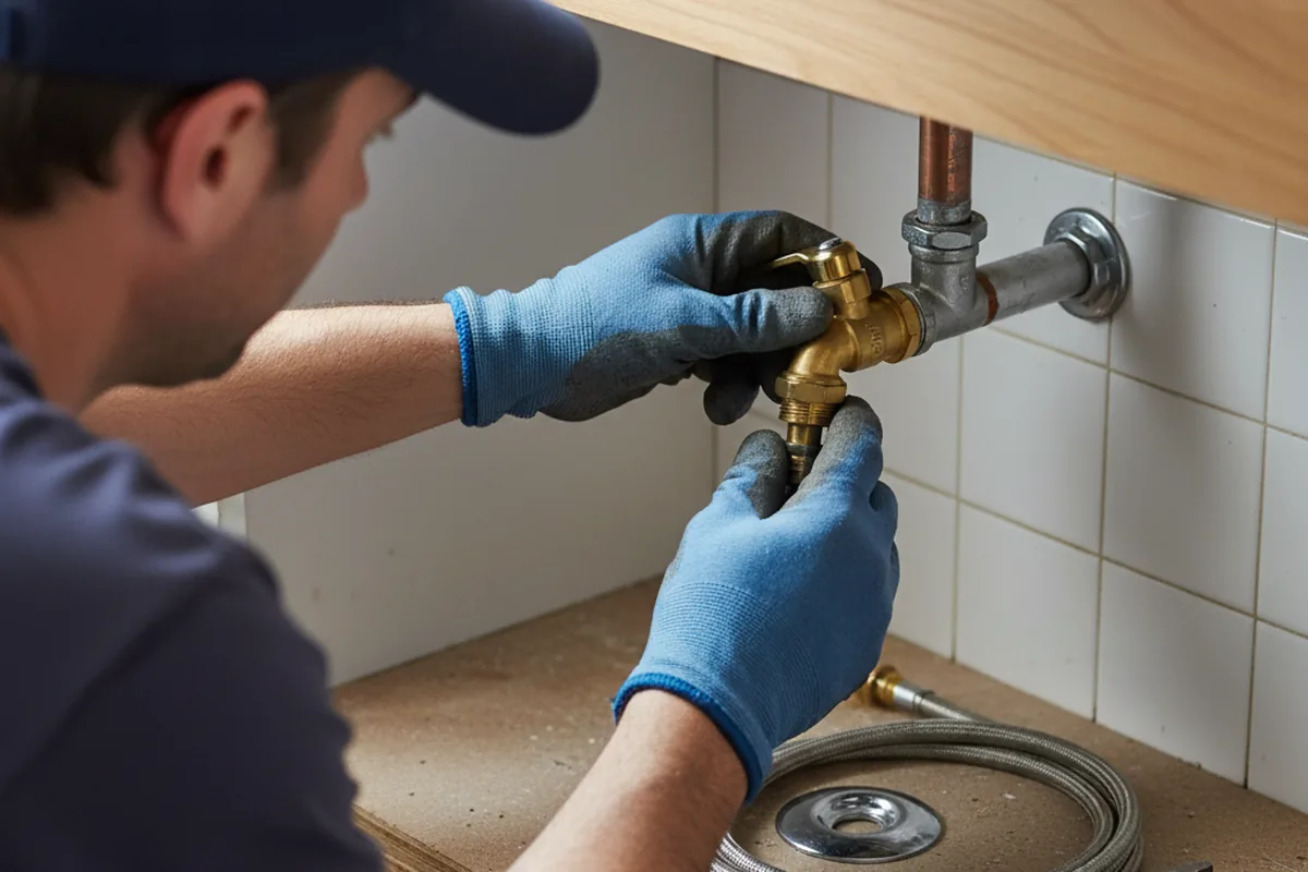 Shutoff valve and fitting work during Emergency Plumbing in Choctaw